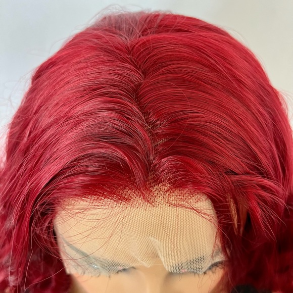 A Fabulous 24” Ruby Red 13x2.5 Premium Fiber Lace Front Wig - Daily Wear/Events - Picture 3 of 15
